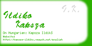 ildiko kapsza business card
